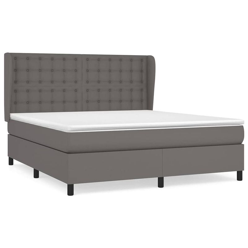 Foto van The living store boxspringbed - 1 - bed - 203x183x118/128 cm - grijs