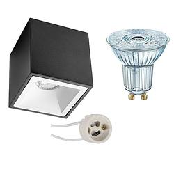 Foto van Opbouwspot set - osram parathom par16 940 36d - pragmi cliron pro - gu10 fitting - dimbaar - opbouw vierkant - mat