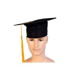 Foto van Afstudeer hoed geslaagd zwart met gouden kwast voor volwassenen - verkleedhoofddeksels