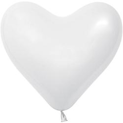 Foto van Tib hart-ballonnen 25 cm latex wit 12 stuks