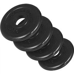Foto van Gorilla sports halterschijven set - bundel - 2 kg (4 x 0,5 kg) - rubber - 30 mm
