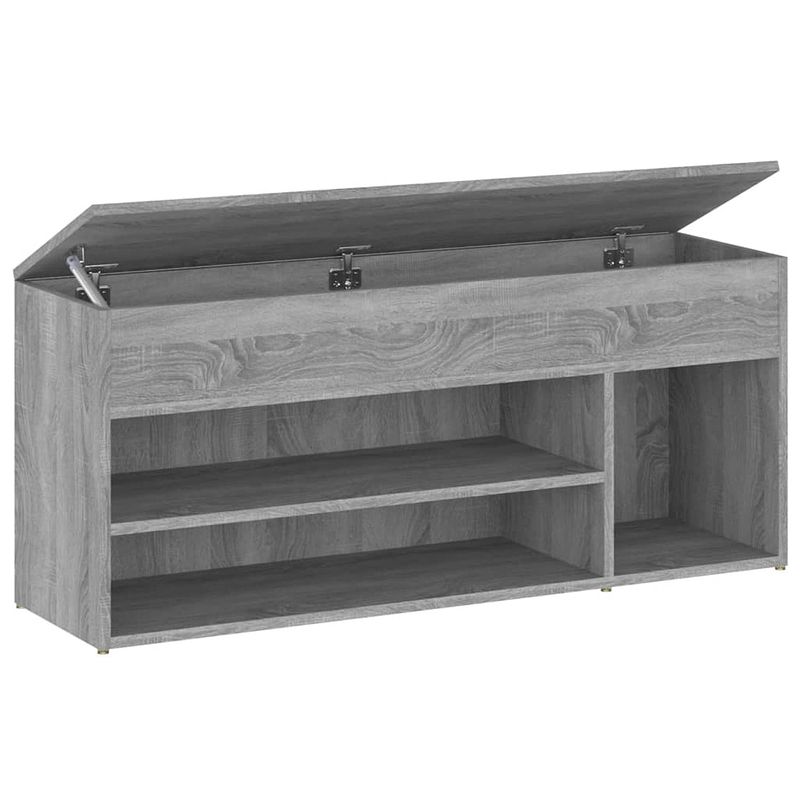 Foto van Vidaxl schoenenbank 105x30x45 cm bewerkt hout grijs sonoma eikenkleur