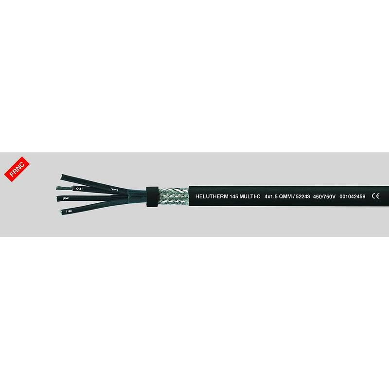 Foto van Helukabel helutherm® 145 multi-c hogetemperatuurkabel 4 x 0.75 mm² zwart 52215-1000 1000 m