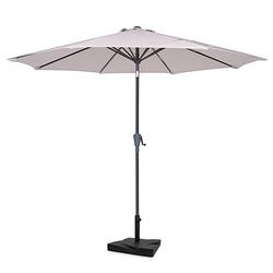 Foto van Vonroc parasol recanati ø300cm - premium stokparasol - beige incl. parasolvoet