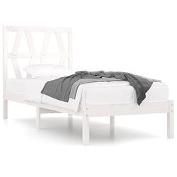 Foto van Vidaxl bedframe massief grenenhout wit 100x200 cm