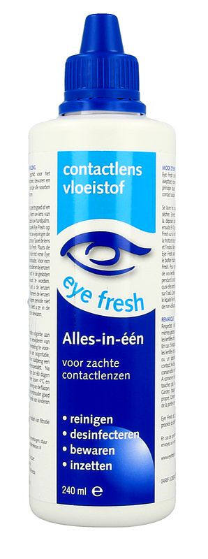 Foto van Eye fresh lenzenvloeistof alles-in-1 zacht 240ml