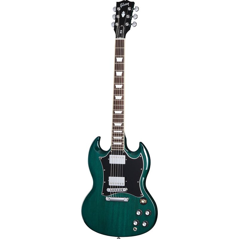 Foto van Gibson sg standard translucent teal elektrische gitaar met premium gigbag