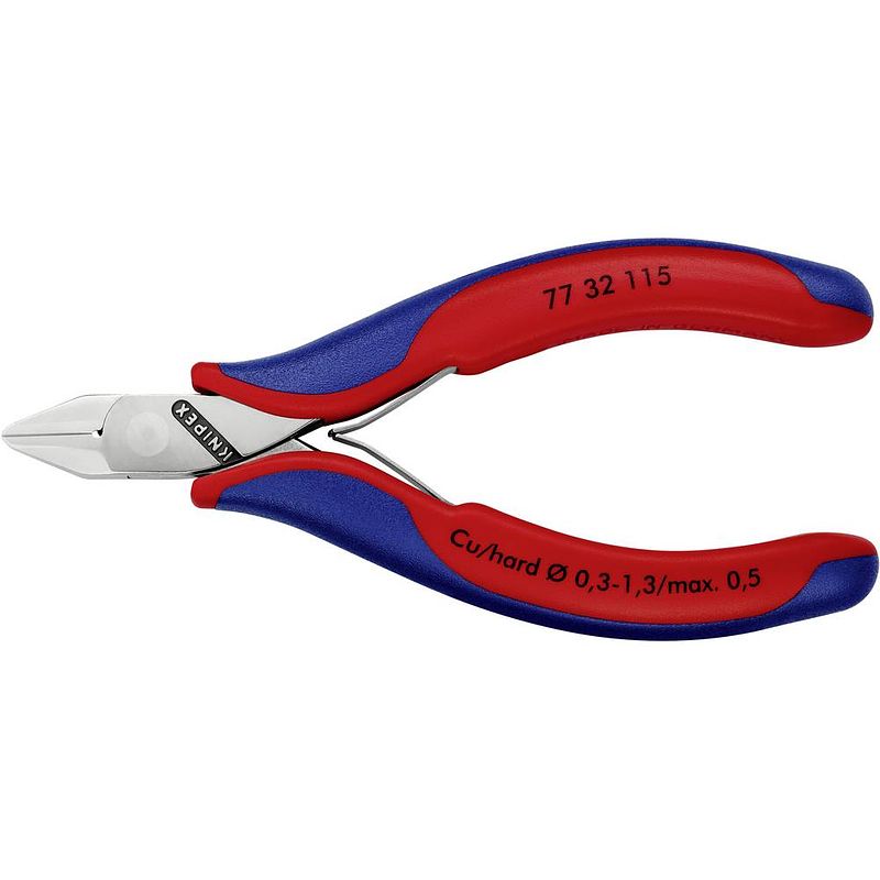 Foto van Knipex 77 32 115 elektronica en fijnmechanica zijkniptang met facet 115 mm