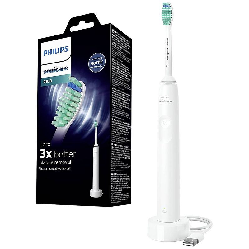 Foto van Philips sonicare 2100 hx3651/13 elektrische tandenborstel sonisch wit