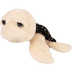 Foto van Suki gifts pluche zeeschildpad jules knuffeldier - cute eyes - beige - 14 cm - knuffel zeedieren