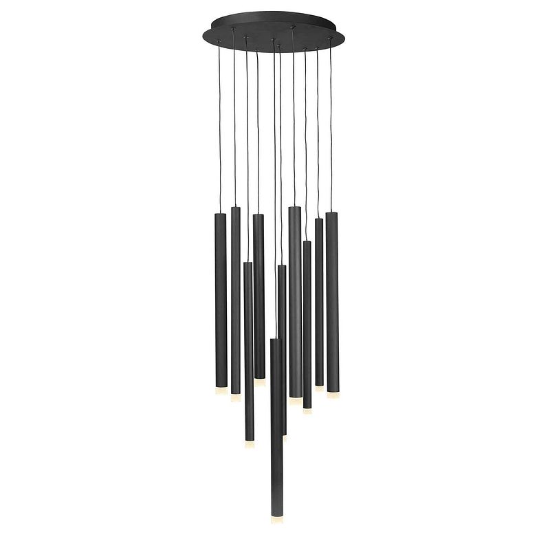 Foto van Highlight hanglamp tubes 10 lichts ø 40 cm zwart