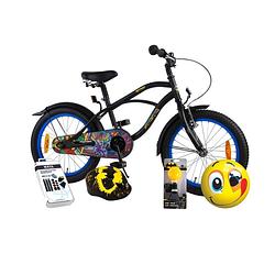 Foto van Volare kinderfiets batman - 18 inch - zwart - met fietshelm en accessoires