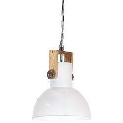 Foto van The living store hanglamp vintage - industrieel - 144 cm - ijzer en mangohout