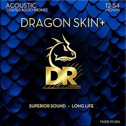 Foto van Dr strings dragon skin+ coated 80/20 light 12-54 snaren voor westerngitaar