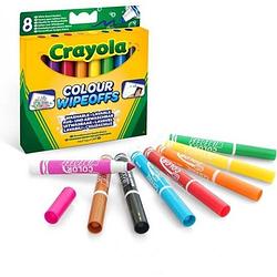 Foto van Crayola colour wipe offs - 8 afwasbare whiteboard stiften - diverse kleuren, brede punt