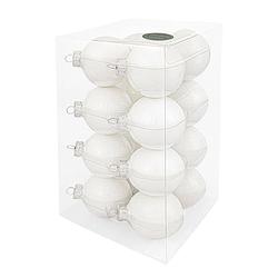 Foto van Decosy glas kerstballen (8cm) box 16 stuks white opal