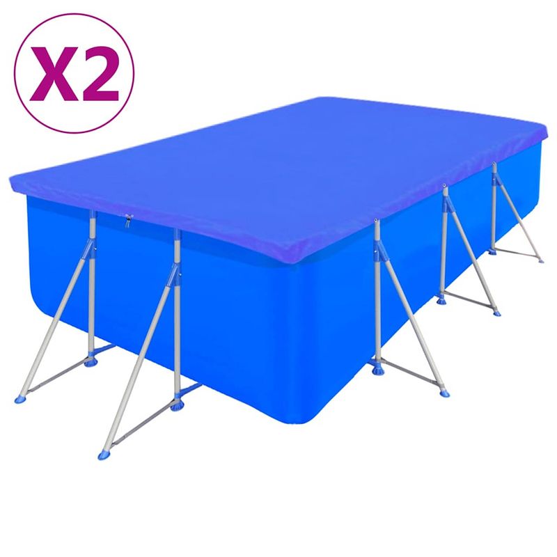 Foto van Vidaxl zwembadhoezen 2 st rechthoekig 90 g/m² 394x207 cm pe