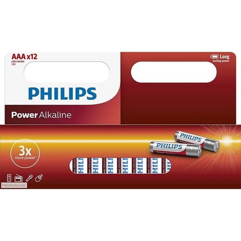 Foto van 24x philips aaa batterijen power alkaline - minipenlites aaa batterijen