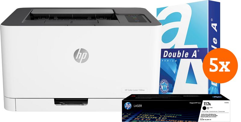 Foto van Hp color laser mfp 150nw + 1 extra zwarte toner + 2.500 vellen a4 papier