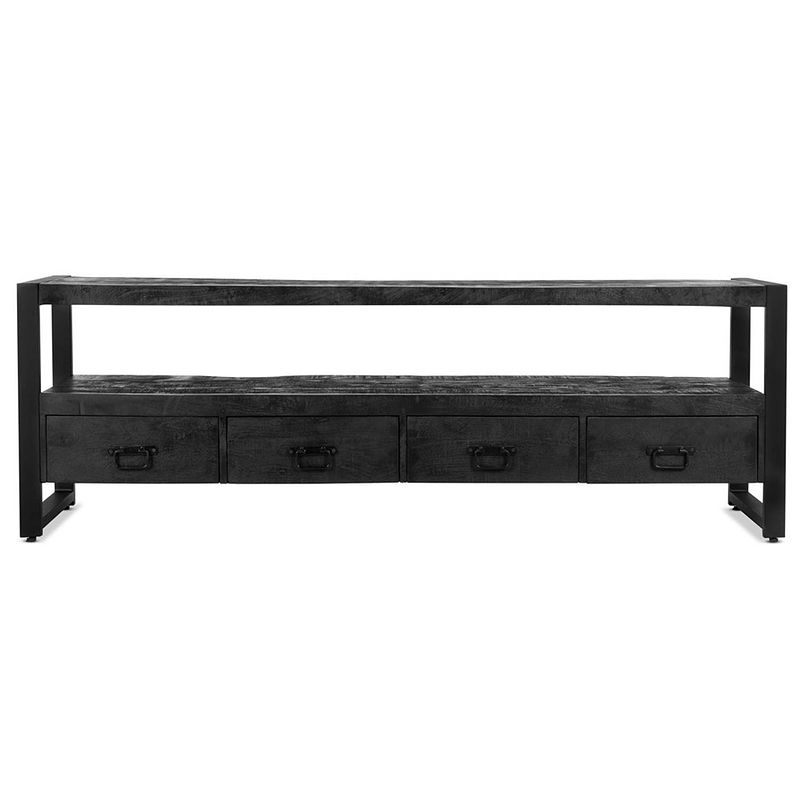 Foto van Benoa britt 4 drawer tv cabinet black 180 cm