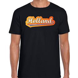 Foto van Zwart fan shirt / kleding holland met nederlandse wimpel ek/ wk voor heren 2xl - feestshirts