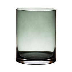Foto van Glazen bloemen cylinder vaas/vazen 15 x 12 cm transparant grijs - vazen