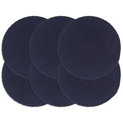 Foto van Vidaxl placemats 6 st rond 38 cm katoen effen marineblauw