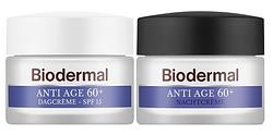 Foto van Combiset biodermal anti age 60+ gezichtsverzorgingsroutine - dag- en nachtcrème - 2 stuks