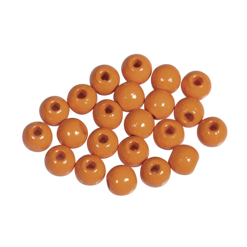 Foto van 115x stuks oranje houten kralen 6 mm - hobbykralen