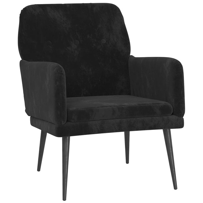 Foto van Vidaxl fauteuil 62x79x79 cm fluweel zwart