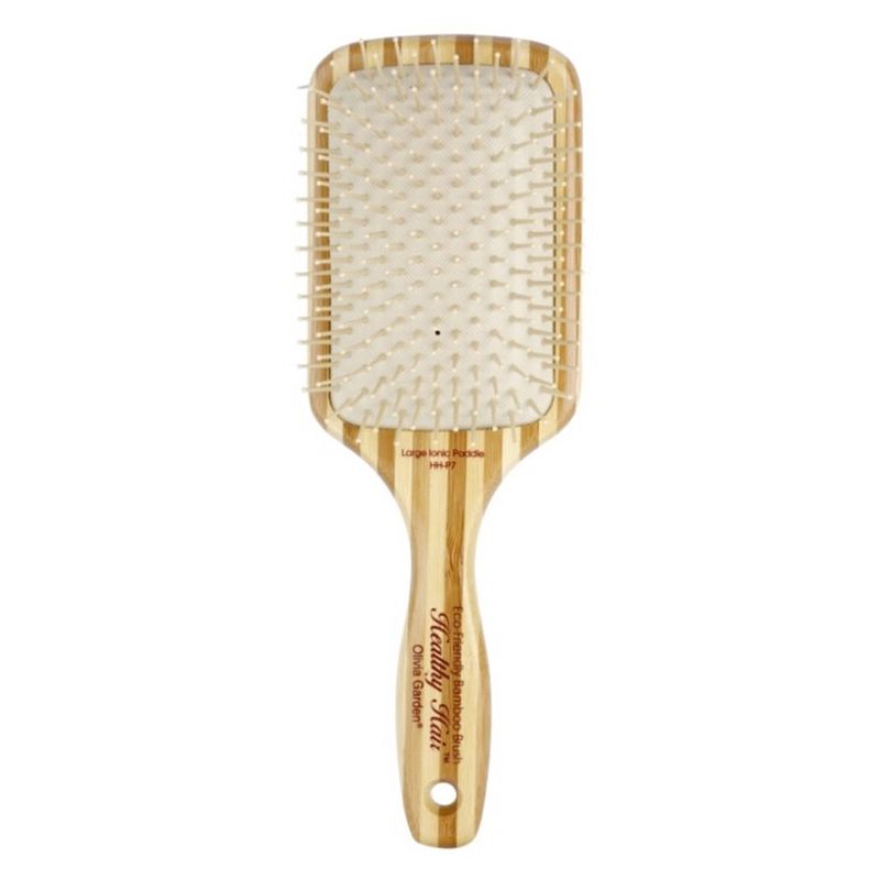 Foto van Olivia garden healthy hair bamboo collection large ionic paddle brush borstel hh-p7 1stuks