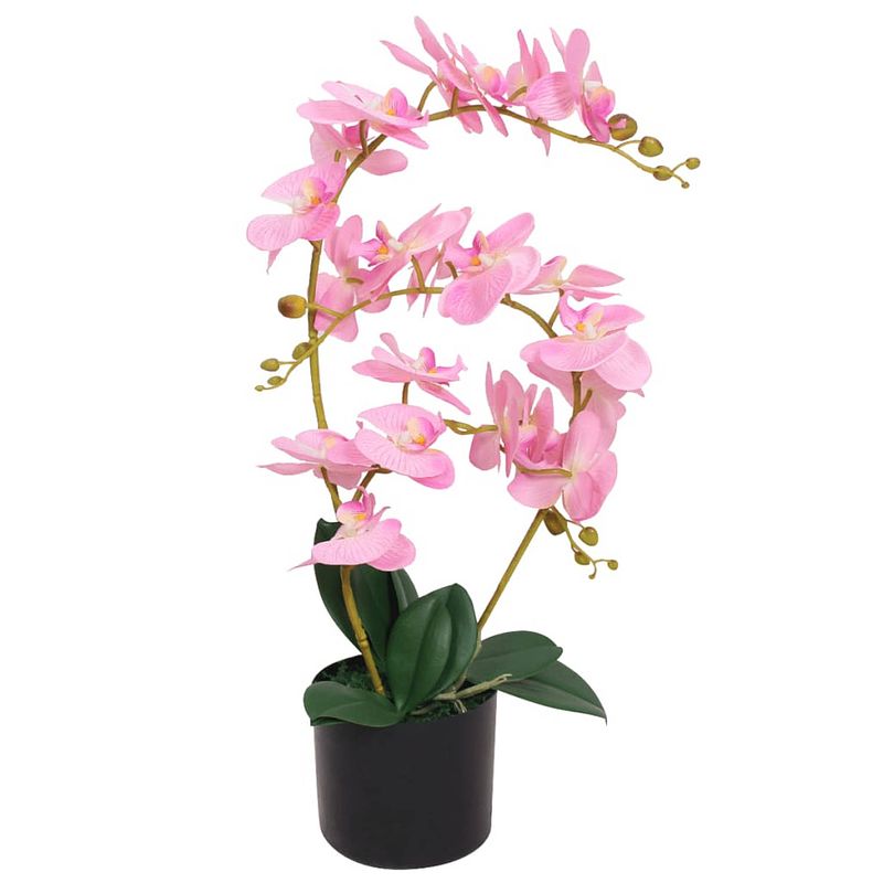 Foto van Vidaxl kunst orchidee plant met pot 65 cm roze