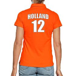 Foto van Holland shirt met rugnummer 12 - nederland fan poloshirt / outfit voor dames xl - feestshirts