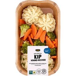 Foto van Jumbo verse maaltijd kip honingmosterd met aardappelpuree, wortel en broccoli 450g aanbieding bij jumbo | 2 verpakkingen a 450 gram