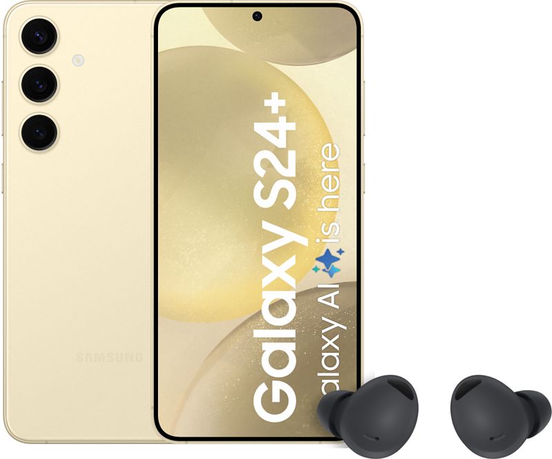 Foto van Samsung galaxy s24 plus 256gb geel 5g + galaxy buds 2 pro zwart