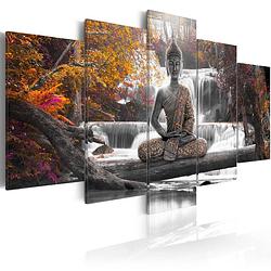 Foto van Artgeist autumn buddha canvas schilderij 5-luik 100x50cm