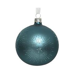 Foto van Kerstbal glas d8cm ochtend blauw