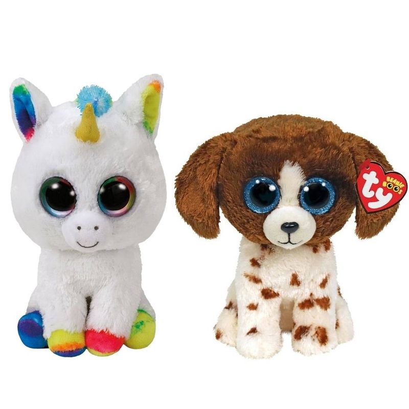 Foto van Ty - knuffel - beanie buddy - pixy unicorn & muddles dog