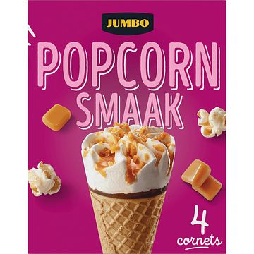 Foto van Jumbo ijs cornets met popcornsmaak 4 stuks