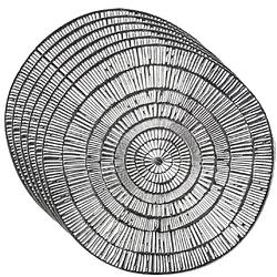 Foto van Set van 6x stuks ronde placemats metallic zilver look diameter 38 cm - placemats