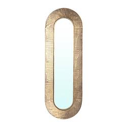 Foto van Ptmd darcio gold thick iron croco print mirror oval