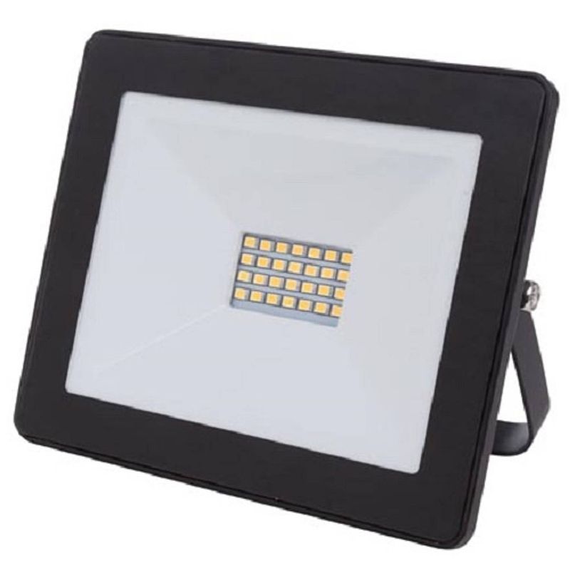 Foto van Perel schijnwerper led buitenshuis 20 w 4000k 14,5 x 11,9 cm zwart