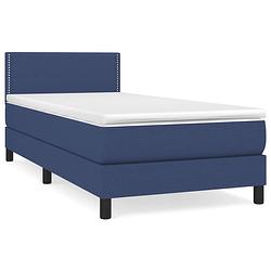 Foto van The living store boxspringbed - blue - 193 x 90 x 78/88 cm - pocketvering matras - medium firm - skin-friendly