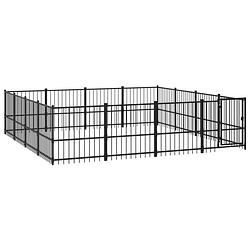 Foto van The living store hondenhok hondenkennel - 388 x 388 x 100 cm - stalen stangen - gepoedercoat staal