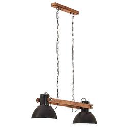 Foto van The living store hanglamp industriële stijl - 109 cm - ijzer - mangohout