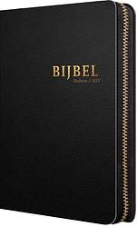 Foto van Bijbel (hsv) met psalmen - 14 x 21 luxe leer met rits en index - hardcover (9789065395450)