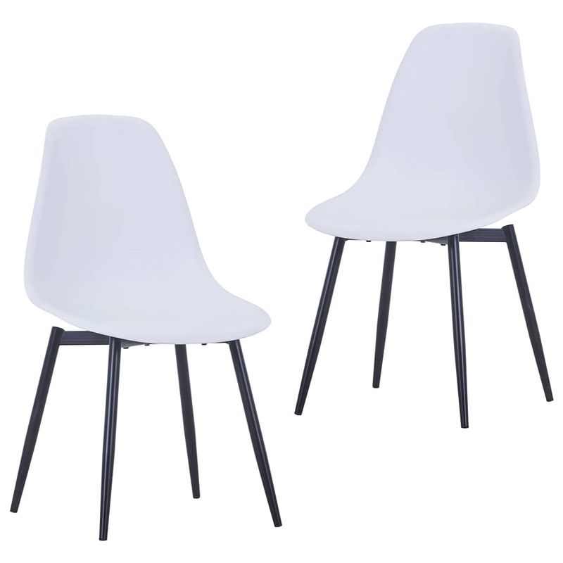 Foto van Vidaxl eetkamerstoelen 2 st pp wit