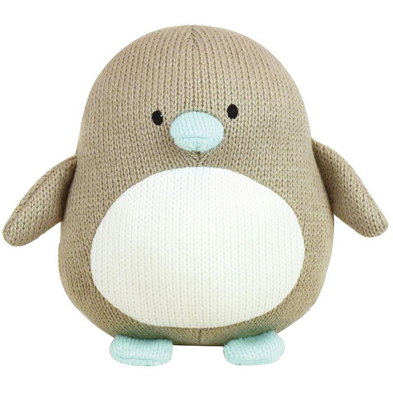 Foto van Jemini knuffel tricotou pinguin 22 cm polyester taupe/wit