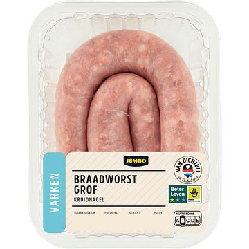 Foto van Jumbo grove braadworst kruidnagel varken 400g