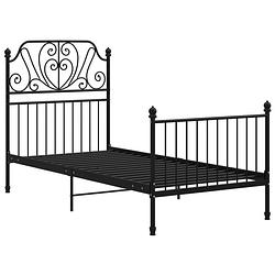 Foto van The living store metalen bedframe - zwart - 206 x 94 x 124 cm - gepoedercoat - matras 90 x 200 cm - montage vereist